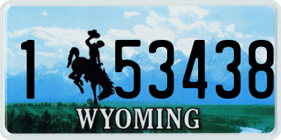 WY license plate 153438