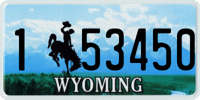 WY license plate 153450