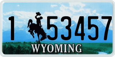 WY license plate 153457