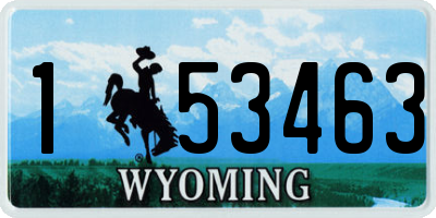 WY license plate 153463