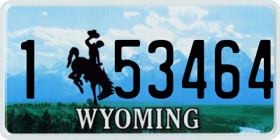 WY license plate 153464