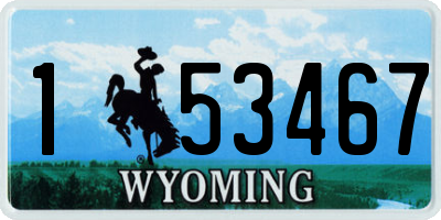 WY license plate 153467