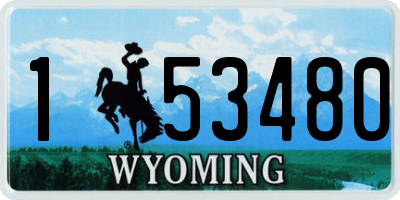 WY license plate 153480