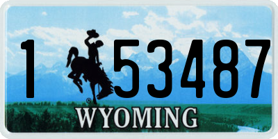 WY license plate 153487