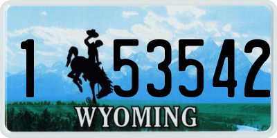 WY license plate 153542