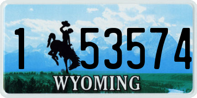 WY license plate 153574