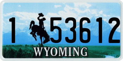 WY license plate 153612