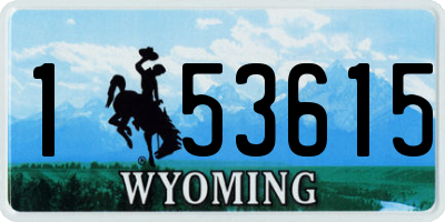 WY license plate 153615