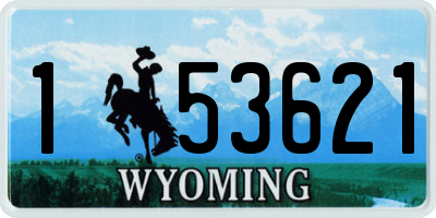 WY license plate 153621