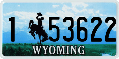 WY license plate 153622