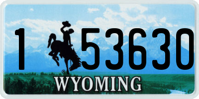WY license plate 153630