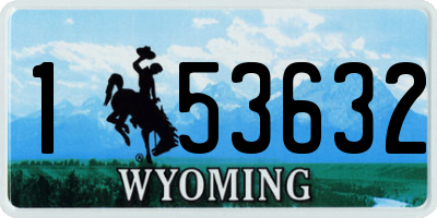 WY license plate 153632