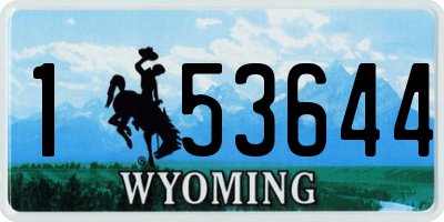 WY license plate 153644