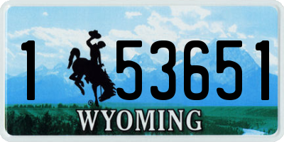 WY license plate 153651