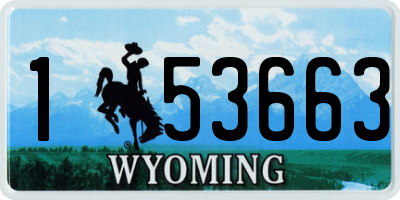 WY license plate 153663