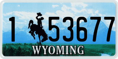 WY license plate 153677