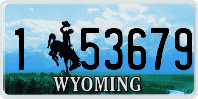 WY license plate 153679