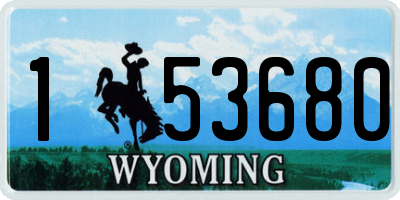 WY license plate 153680