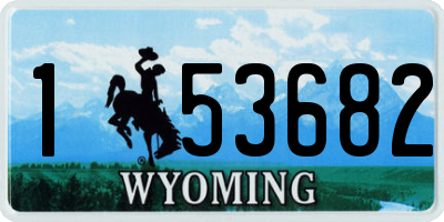 WY license plate 153682