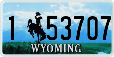 WY license plate 153707