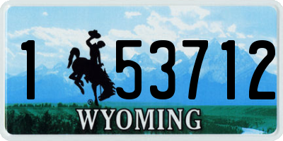 WY license plate 153712