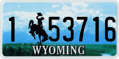 WY license plate 153716