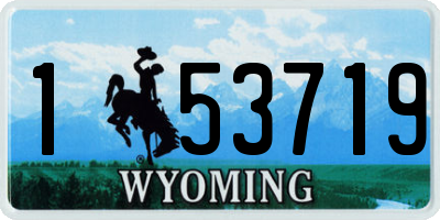 WY license plate 153719