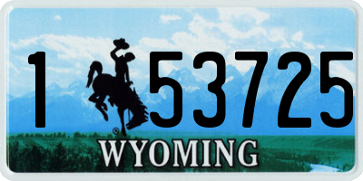 WY license plate 153725