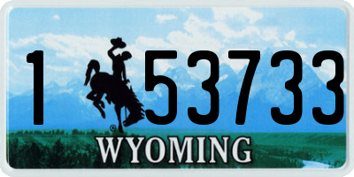 WY license plate 153733