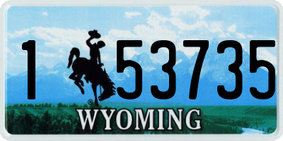 WY license plate 153735