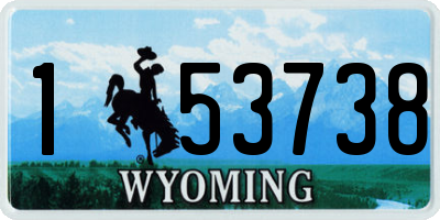 WY license plate 153738