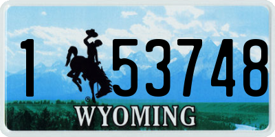 WY license plate 153748
