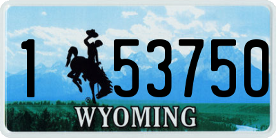 WY license plate 153750