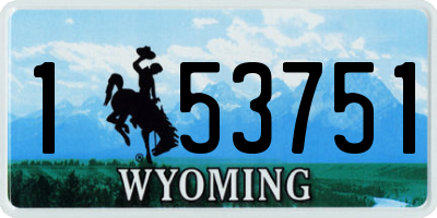 WY license plate 153751