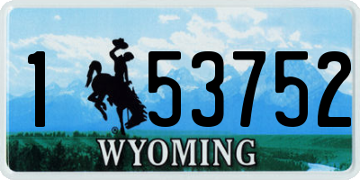 WY license plate 153752