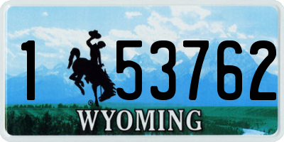 WY license plate 153762