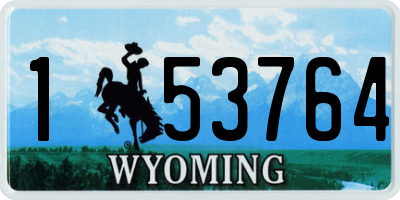 WY license plate 153764