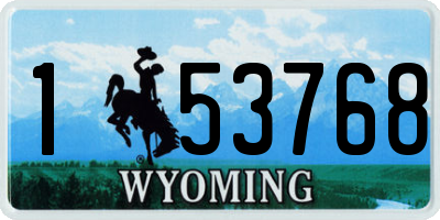 WY license plate 153768