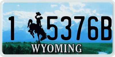 WY license plate 15376B