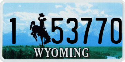 WY license plate 153770