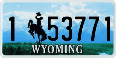 WY license plate 153771