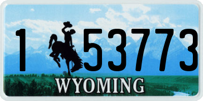 WY license plate 153773