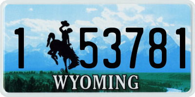 WY license plate 153781