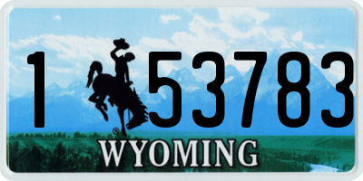 WY license plate 153783