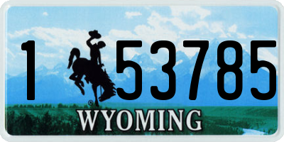 WY license plate 153785