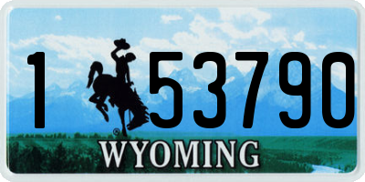 WY license plate 153790