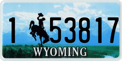 WY license plate 153817