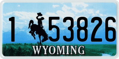 WY license plate 153826