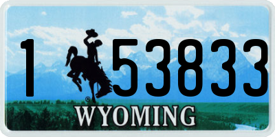 WY license plate 153833