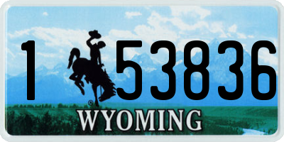 WY license plate 153836
